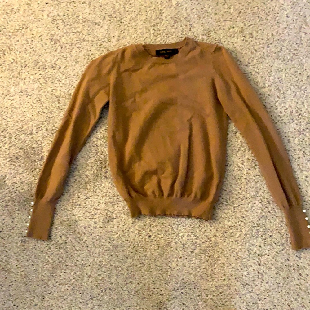 Brown Sweater with Pearl Buttons size large